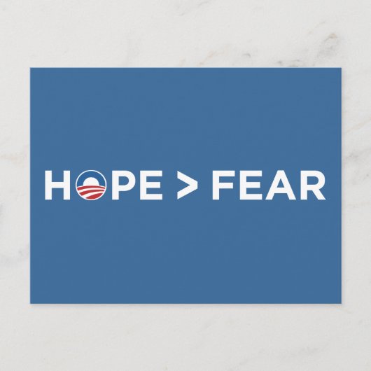 Hoffnung > Angst obama 2008 Hoffnung gewonnen Postkarte (Vorderseite)