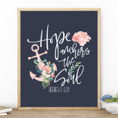 Hoffnung Anker das Soul floral Religious Poster