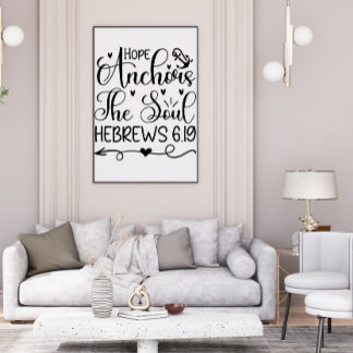 Hoffnung Anker Das Soul Schwarz-weiße Christliche Poster