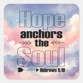 Hoffnung Anker des Souls Christliches Design Quadratischer Aufkleber
