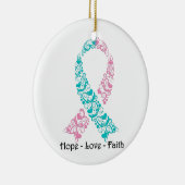 Hoffnung Aquamarin und rosa Aufklärungsband Keramikornament (Rechts)
