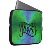 Hoffnung auf blauen Regenbogen in Lederoptik Laptopschutzhülle (Vorne Rechts)