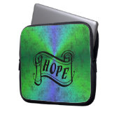 Hoffnung auf blauen Regenbogen in Lederoptik Laptopschutzhülle (Vorderseite Links)