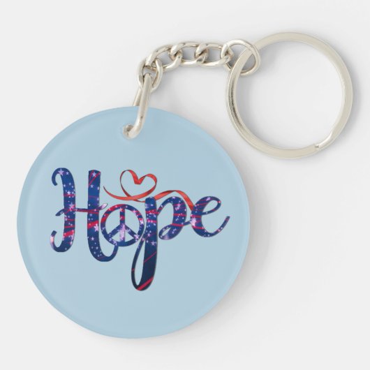 Hoffnung auf Frieden - doppelseitige Akrylenkette Schlüsselanhänger (Rückseite)