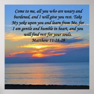 HOFFNUNG AUSGEFÜLLT,MATTHEW 11:28 SONNENRISE FOTO  POSTER