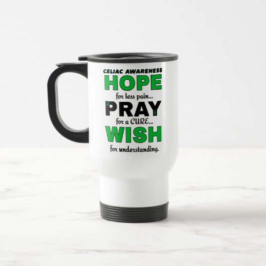 Hoffnung Betet Wish.. Celiac Reisebecher (Links)