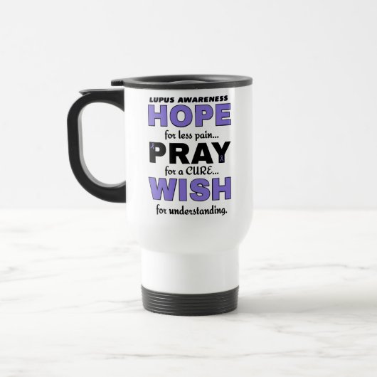 Hoffnung Betet Wish...Lupus Reisebecher (Links)