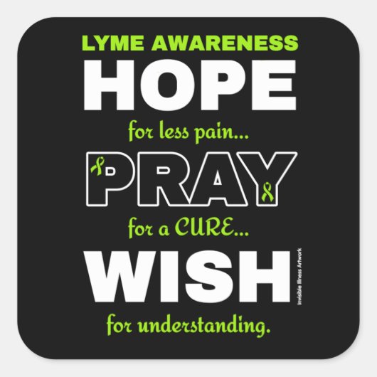 Hoffnung Betet Wish.. Lyme Square Sticker (Vorderseite)