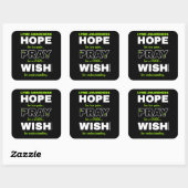 Hoffnung Betet Wish.. Lyme Square Sticker (Blatt)