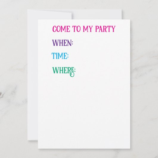 " HOFFNUNG BIRTHDAY LIGHT " EINLADUNG (Rückseite)