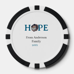 Hoffnung blaue Feiertage fett gedruckte Buchstaben Pokerchips