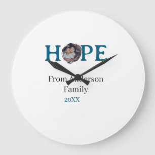 Hoffnung blaue Feiertage fette Schrift Kinder Foto Große Wanduhr