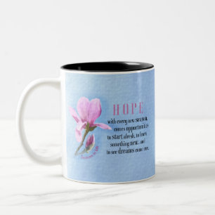 Hoffnung blühen zweifarbige tasse