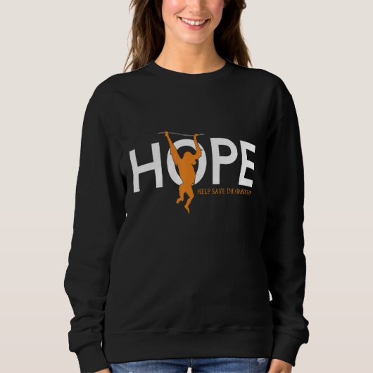 Hoffnung, Bornean Orangutan Retten Sweatshirt (Vorderseite)