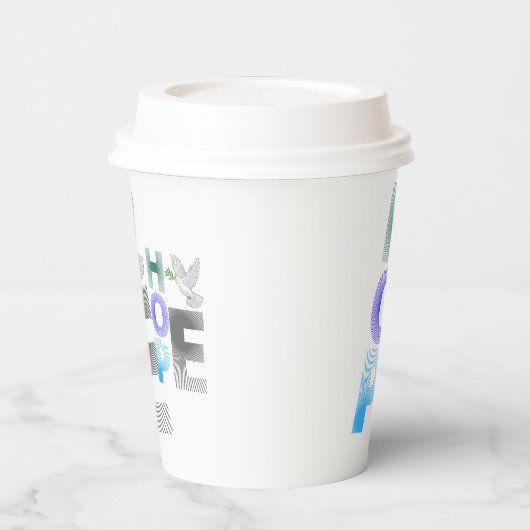 Hoffnung - Christlicher Glaube Inspiration Papiert Pappbecher (Links)