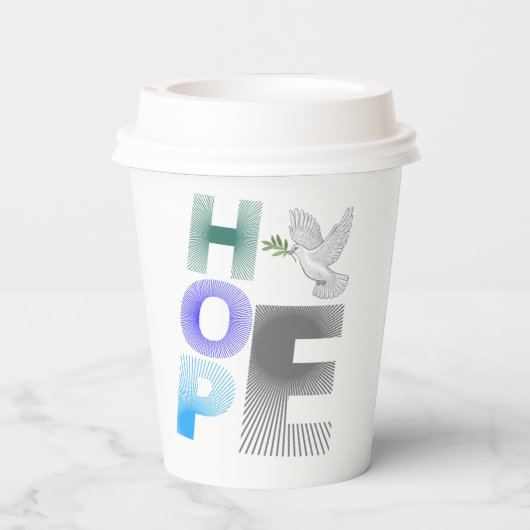 Hoffnung - Christlicher Glaube Inspiration Papiert Pappbecher (Rückseite)