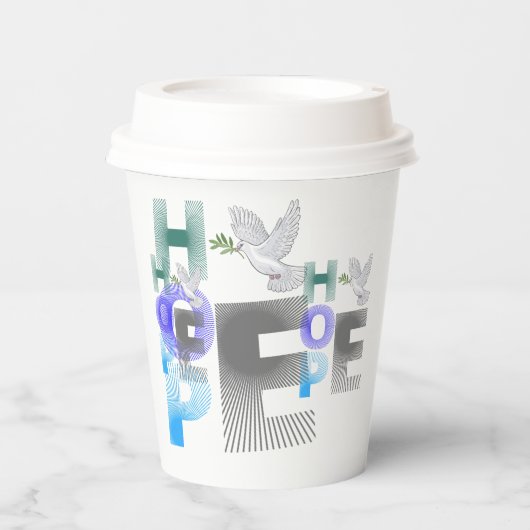 Hoffnung - Christlicher Glaube Inspiration Papiert Pappbecher (Vorderseite)