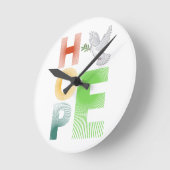 Hoffnung - Christlicher Glaube Inspiration Runde Wanduhr (Winkel)