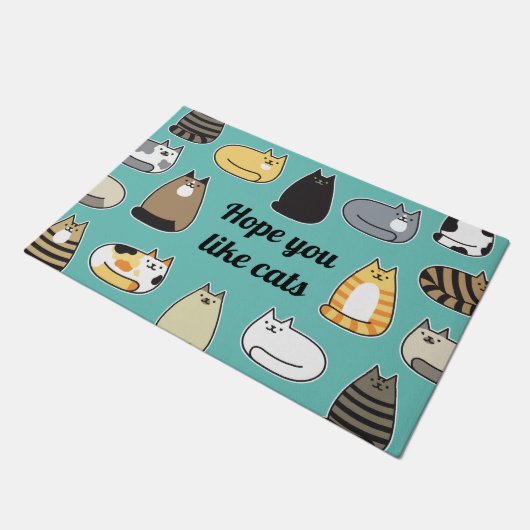 Hoffnung, dass du Katzen magst Fußmatte (Schrägansicht)