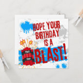Hoffnung Dein Geburtstag ist ein Blast Karte (Vorderseite/Rückseite Beispiel)