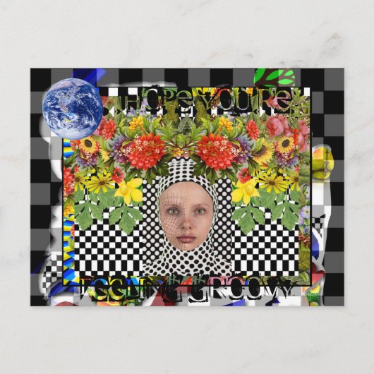 Hoffnung du bist Gefühl Groovy Postkarte (Vorderseite)