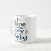 Hoffnung durch die Wartezeit Bibelzitat Kaffeetasse (Vorderseite Links)