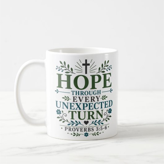 Hoffnung durch jede unerwartete Wendung Boho Chris Kaffeetasse (Links)