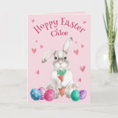 HOFFNUNG EASTER Aquarell Bunny Personalisiert Karte (Vorderseite)