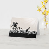 Hoffnung.  Eine Gruß-Karte.  Mit einem Qwirk. Karte (Gelbe Blume)