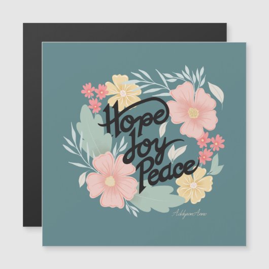 Hoffnung, Freude, Frieden Magnetkarte (Vorne/Hinten)