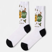 Hoffnung Freude Frieden und Kakao Socken (Linkes Detail)