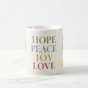Hoffnung Frieden Freude Liebe Watercolor-Tasse Kaffeetasse