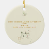 Hoffnung, Frieden, Joy Gold Red Holly Foto Keepake Keramik Ornament (Hinten)