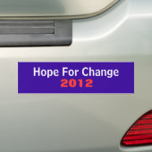Hoffnung für Änderung 2012 Autoaufkleber (Auf Auto)