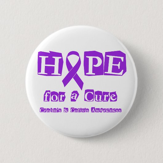 Hoffnung für eine Heilung für Crohns u. Kolitis Button (Vorderseite)