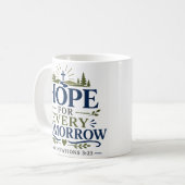 Hoffnung für jeden Morgen Devotionszitat Kaffeetasse (Vorderseite Links)