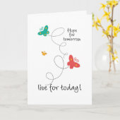 Hoffnung für Morgen - leben Sie für heute Karte (Gelbe Blume)