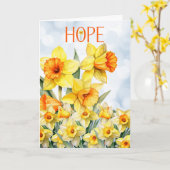 Hoffnung für Worte mit Affodien Karte (Gelbe Blume)