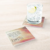 Hoffnung Glasuntersetzer (Schrägansicht)