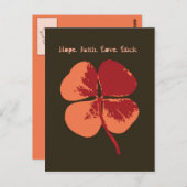 Hoffnung. Glaube. Liebe. Glück. Postkarte (Vorne/Hinten)