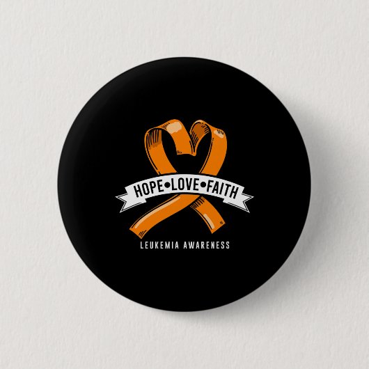 Hoffnung Glaube Liebe Leukämie Blutkrebs Bewusstse Button (Vorderseite)