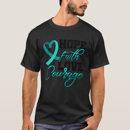 Hoffnung Glaube Liebe Mut PSTD Stressbewusstsein M T-Shirt (Vorderseite)