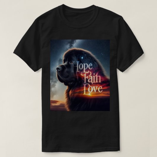 Hoffnung Glaube Liebe Newf T-Shirt (Design vorne)