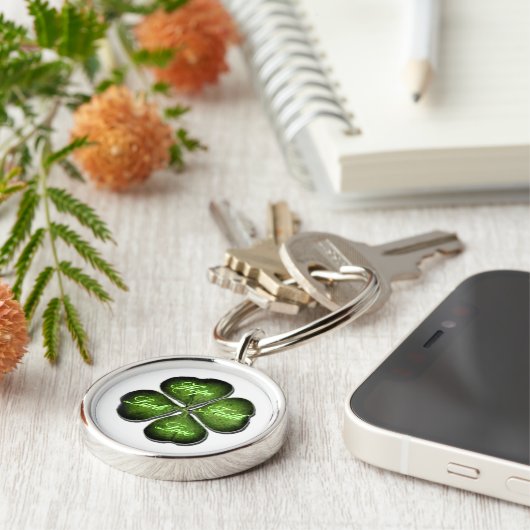 Hoffnung, Glaube, Liebe u. Blatt-Klee des Glück-4 Schlüsselanhänger (Seite)