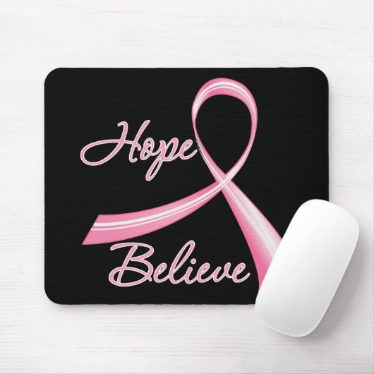 Hoffnung glauben Brush Ribbon Brustkrebs Mousepad (Mit Mouse)