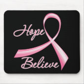 Hoffnung glauben Brush Ribbon Brustkrebs Mousepad (Vorne)