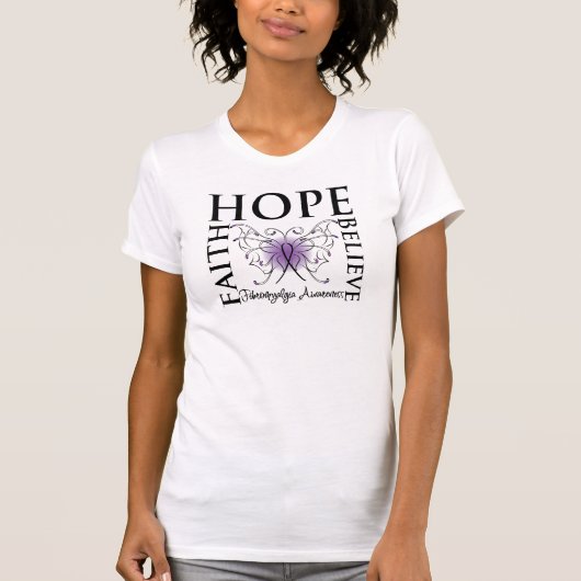 Hoffnung glauben Glauben - Fibromyalgia T-Shirt (Vorderseite)