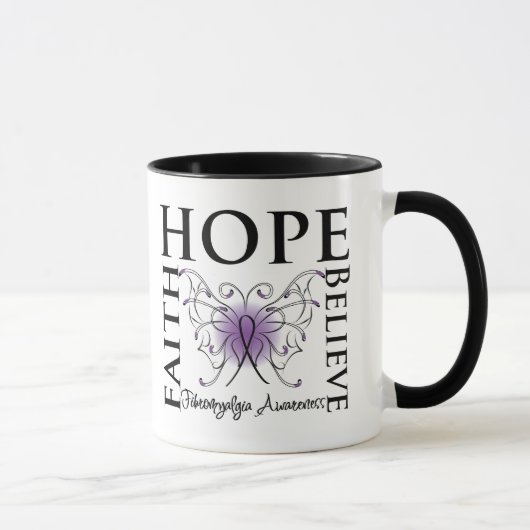Hoffnung glauben Glauben - Fibromyalgia Tasse (Rechts)