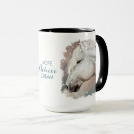 Hoffnung, glauben, träumen. Pferdeschale Tasse
