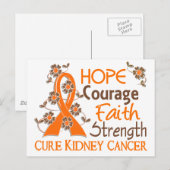 Hoffnung Glaubensstärke 3 Nierenkrebs Postkarte (Vorne/Hinten)
